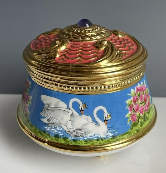 FABERGE PORCELAIN MUSICAL JEWELLERY BOX