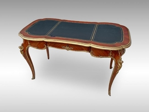 FRENCH ORMOLU LEATHER TOP DESK