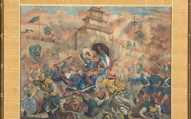 FRENCH SCHOOL 19th Century - Franco-Chinese battle scene