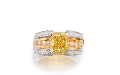Fancy Intense Yellow Diamond, Colored Diamond and Diamond Ring