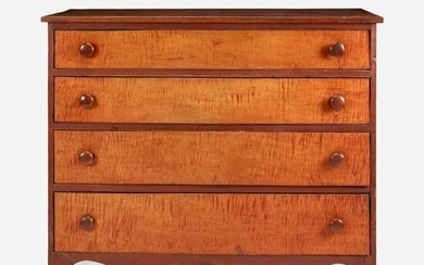 Federal maple chest with figured drawers, New England