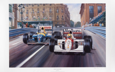 'Fight To The Finish', a signed print after Alan Fearnley...