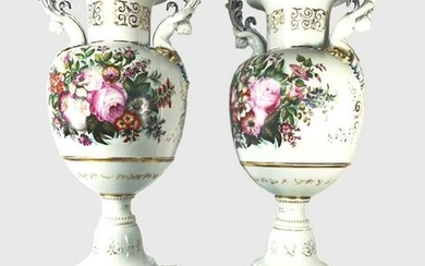 Fine Pair Of German Porcelain Vases