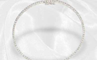 Fine, delicate tennis bracelet with brilliant-cut diamonds, together approx. 1ct brilliant-cut diamonds