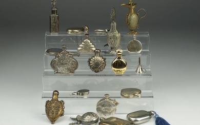 Flacons de parfum - lot - argent 800/900/925, poinçonné, en partie allemand, anglais et italien,...
