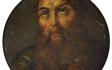 Flemish School, 17th Century- Portrait of a bearded man - a pair; oils on panel, ovals, each 5 x 5 cm., the first numbered '1181' (on the reverse), the second numbered '31' and with inscription 'Peter' (on the reverse), two (2).