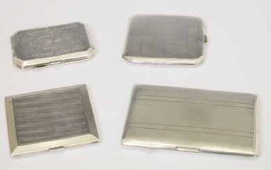 Four silver cigarette cases
