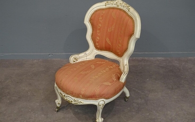 (-), Frans witgelakt stoeltje in Louis XV-stijl op...