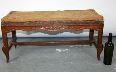 French Louis XV style carved oak backless bench
