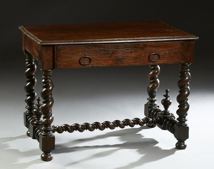 French Provincial Louis XIII Carved Oak Writing Table
