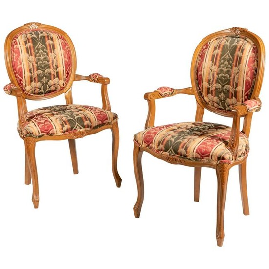 French Style Arm Chairs - Pair