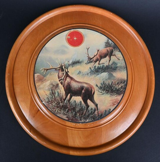 GERMAN SHOOTING TARGET WITH OUTDOOR STAG SCENE