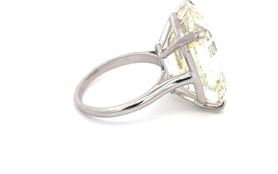 GIA Certified Emerald Cut Solitaire Diamond Ring 38.20 Carats VS2
