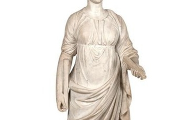 GRECO-ROMAN STYLE CARVED MARBLE FIGURE OF ATHENA