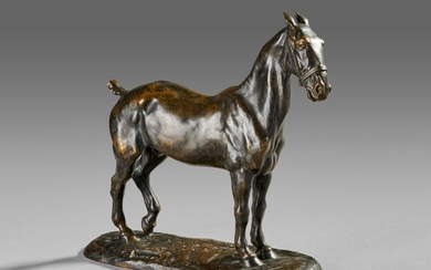 Gaston D'ILLIERS (1876-1932/52) "Jack" Bronze à patine brun nuancé. Signé et titré. 25,5 x 25...