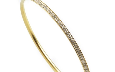 Georg Jensen: A diamond bangle “Magic” set with numerous brilliant-cut diamonds, mounted in 18k gold. Design 1513B. Size S.