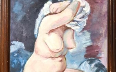 George Grosz Oil Canvas Painting of Female Nude