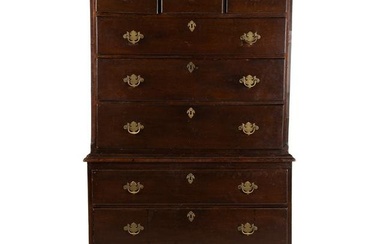 George III Oak Chest on Chest