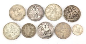 George III and later British coinage, mostly silver comprisi...