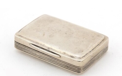 George III silver vinaigrette, the hinged lid with engraved ...