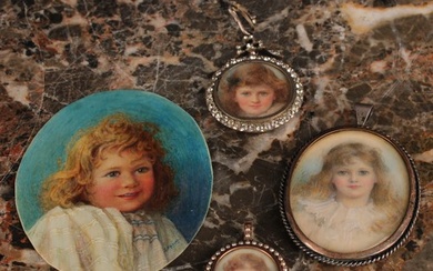 Gertrude Massey (British, 1868-1957), portrait miniatures on...