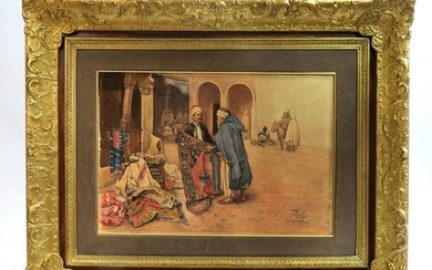 Giulio Rosati (1858-1917) Orientalist Watercolor