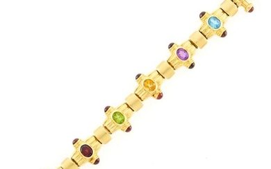 Gold and Colored Stone Bracelet