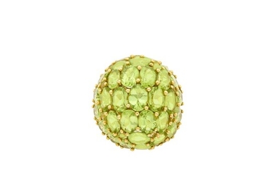 Gold and Peridot Dome Ring