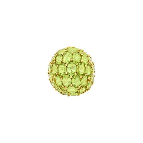 Gold and Peridot Dome Ring