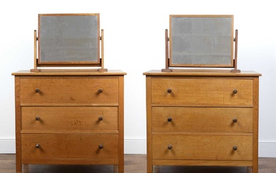 Gordon Russell (1892-1980) Pair of oak 'Coxwell' chest of drawers...