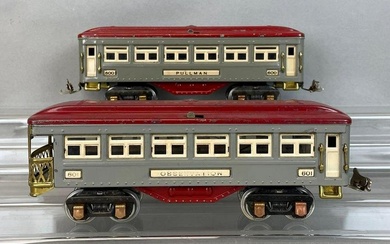 Group of 2 Pre-war Lionel O Scale Passenger Cars