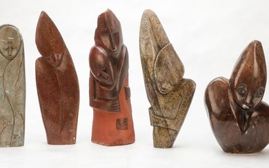 Group of 5 Shona Stone Sculptures, Zimbabwe