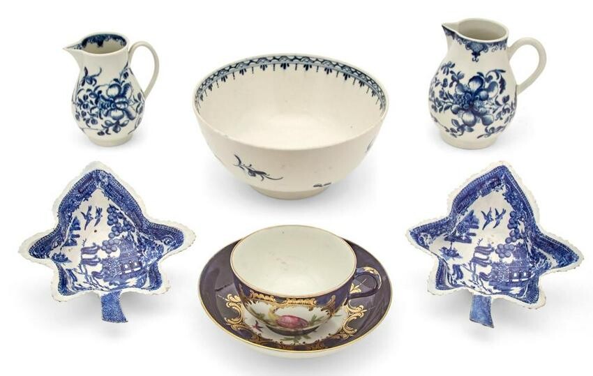 Group of English Blue and White Ceramic Wares; Together