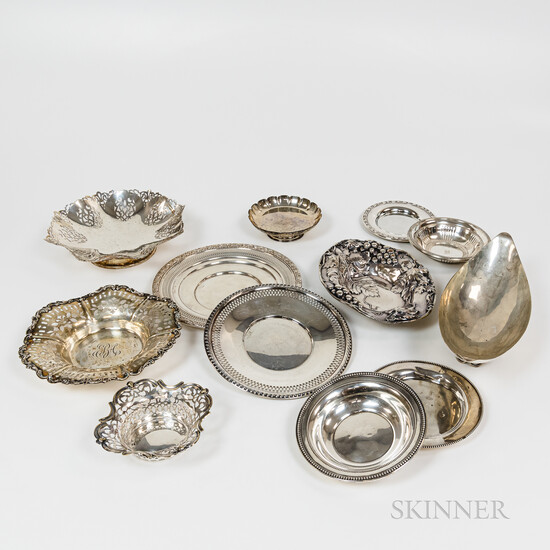 Group of Sterling Silver and Silver-plated Dishes