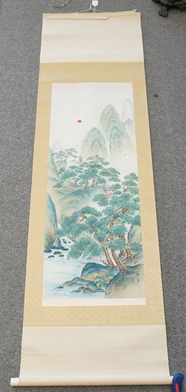 HAND PAINTED LANDSCAPE SCROLL