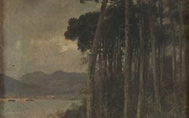 HENRY MARKO Florence, 1855 - Lavagna, 1921 Landscape Oil on...