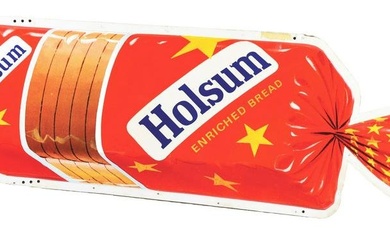 HOLSUM ENRICHED BREAD TIN SIGN W/ BREAD LOAF GRAPHIC.