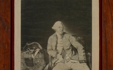 HOUSTON, Richard (m. 1775), a partir de Johann Zoffany (1733-1810) "REI JORGE III DA GRÃ - BRETANHA", gravura s/ papel. Emoldurado
