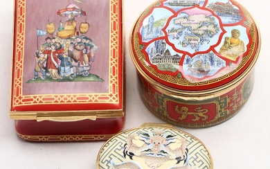 Halcyon Days Enamel Boxes Featuring Chinese Inspired Designs