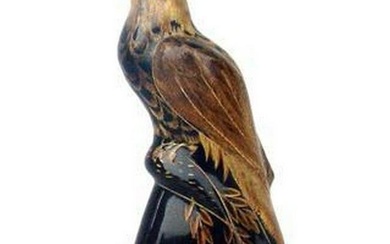 Hand Carved Horn Eagle Sculpture