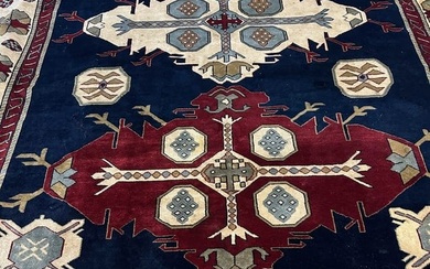 Hand Knotted Indo Heriz Rug 11.8x9 ft