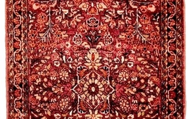 Hand Knotted Tribal Maroon Red Saroukke Oriental Wool Area Rug 2'1" x 3'9"