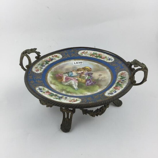 Hand painted French porcelain centerpiece