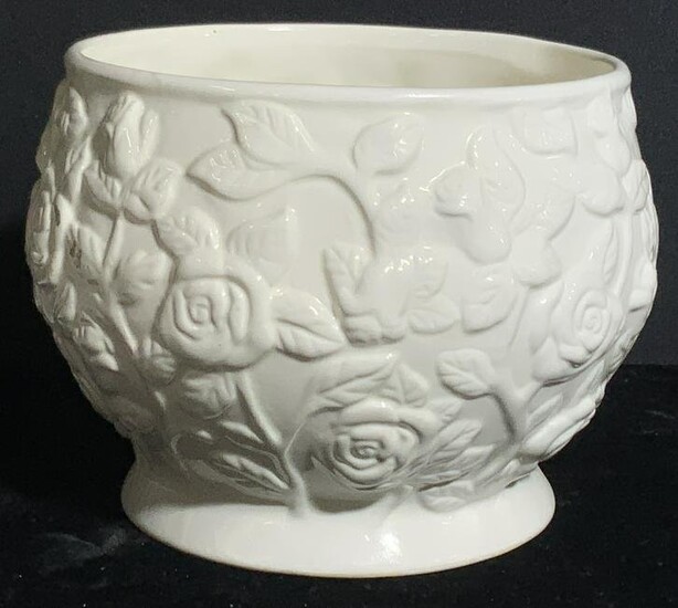 Harry & David White Floral Ceramic Planter