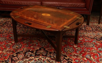 Hekman Carved Mahogany Butler’s Table, H 18’’ W 40.75’’ Depth 31&#8217