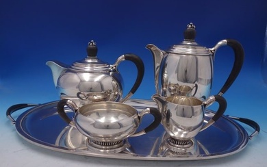 Hermann Danish Sterling Silver Tea Set 5pc with Ebony