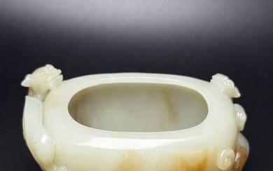Hetian jade Ming and Qing water bowl with full shape