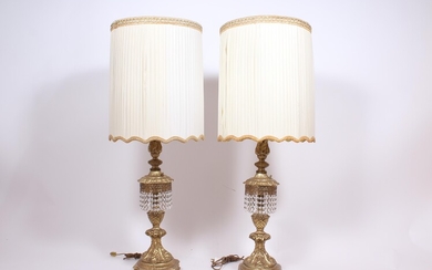Hollywood Regency Pineapple Chandelier Lamps Lot Of Two