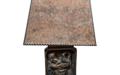 Hugo Robus Modern Bronze Table Lamp