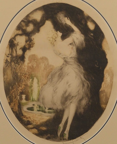Icart, Louis - Jeune femme à l'arbre
